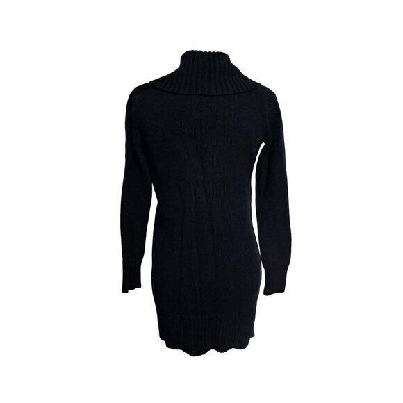 Old Navy Black Cable Knit Sweater Dress With Cowl Neck & Long Sleeves Size Small - Picture 7 of 11